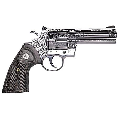 Cnc Firearms CNCPYNRES4 Colt Python Renaissance 357 Mag 6 Shot 4.25 Stainless Engraved Barrel, Cylinder & Frame, Walnut Grip