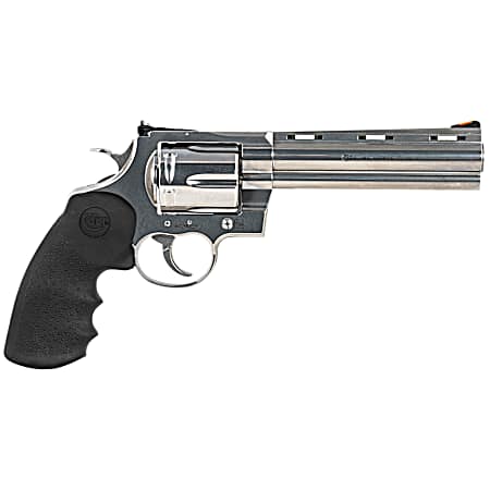 Colt Mfg ANACONDASP6RTS Anaconda  44 Mag 6 Shot 6 Stainless Recessed Target/Vent Rib Barrel,  Cylinder & Frame, Black Hogue Rubber w/Finger Grooves Grip