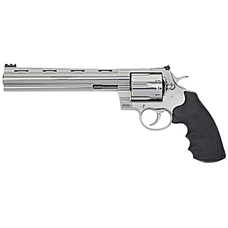 Colt Mfg ANACONDASP8RFT Anaconda Target 44 Mag 6rd 8 Stainless Vent Rib Barrel, Stainless Steel Frame Black & Rubber Grip