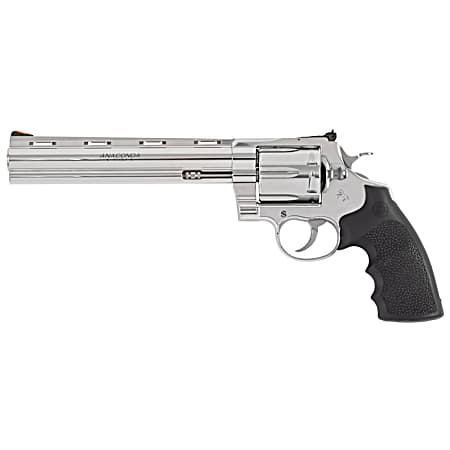 Colt Mfg ANACONDASP8RTS45C Anaconda  45 Colt (Long Colt) 6rd Shot 8 Stainless Vent Rib Barrel, Cylinder & Frame, Black Grip