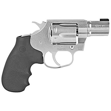 Colt Mfg COBRASB2BB Cobra  38 Special 6 Shot 2 Brushed Stainless Steel Barrel & Cylinder,  Matte Stainless  Frame, Black Hogue Rubber w/Finger Grooves Grip