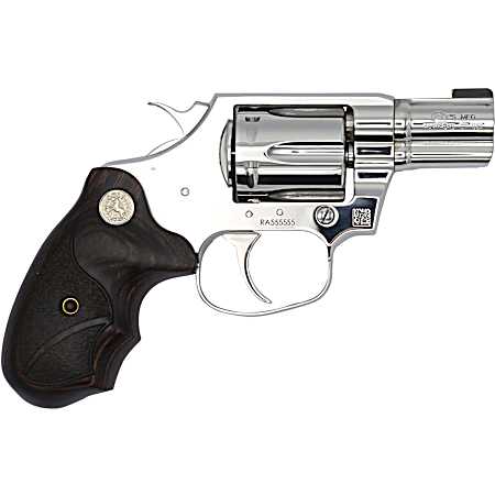 Colt Mfg COBRASS2BB Cobra Bright 38 Special +P 6 Shot 2 Mirror Polished Stainless Steel Barrel, Cylinder Mirror & Frame, Black Hogue Rubber w/Finger Grooves Grip