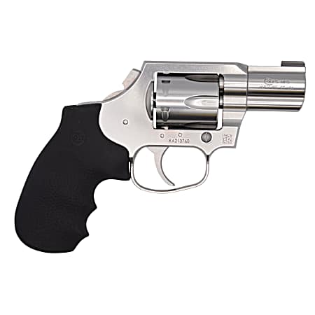 Colt Mfg KCOBRASB2BB King Cobra Carry 357 Mag 6 Shot 2 DAO Brushed Stainless Steel Barrel, Cylinder & Frame, Black Hogue Rubber w/Finger Grooves Grip