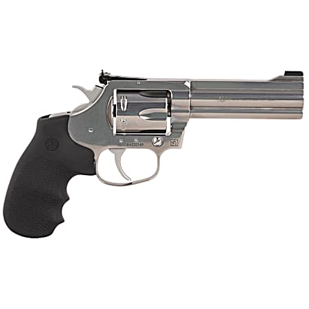 Colt Mfg KCOBRASB4NS King Cobra Target 357 Mag 6 Shot 4.25 Brushed Stainless Steel Barrel, Cylinder & Frame, Black Hogue Rubber w/Finger Grooves Grip