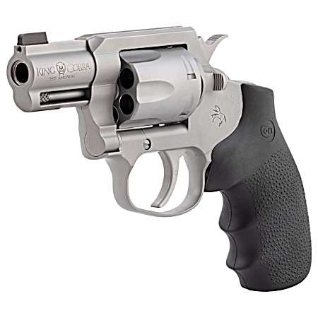 Colt Mfg KCOBRASM2BBS King Cobra  Small 357 Mag 6 Shot 2 Matte Stainless Steel Barrel, Cylinder Frame, Black Hogue Overmolded Grips, Exposed Hammer