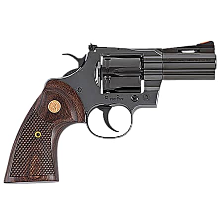 Colt Mfg PYTHONBP3WTS Python  357 Mag 6 Shot 3 Blued Carbon Steel Vent Rib Barrel, Cylinder & Frame, Wood Grip, Exposed Hammer