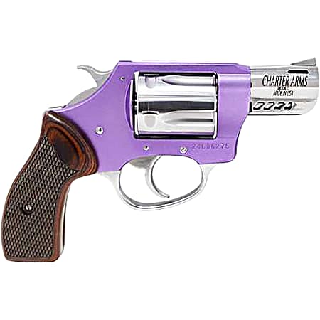 Charter Arms 53804 Off Duty Coyote 380 ACP 5rd 2 High Polished Ported Barrel & Cylinder, Lavender Aluminum Frame, Rosewood Checkered Grip, Standard Hammer