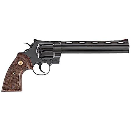 Colt Mfg PYTHONBP8WTS Python  357 Mag 6 Shot 8 Blued Carbon Steel Vent Rib Barrel, Cylinder & Frame, Wood Grip, Exposed Hammer