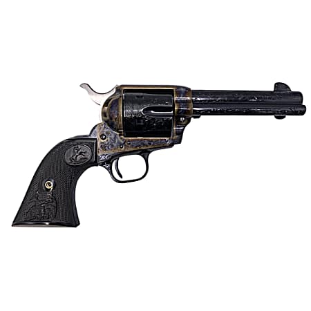 Colt Mfg P1840Z Single Action Army  45 Colt (LC) 6 Shot 4.75 Blued Engraved Steel Barrel & Cylinder,  Color Case Hardened Engraved Steel Frame, Black Polymer Grip