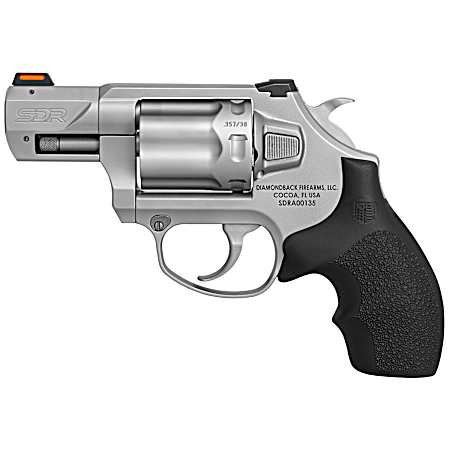 Diamondback DB0700S711 SDR  357 Mag/38 Special +P 6  Shot 2 Glass Bead Stainless Steel Barrel, Cylinder & Frame, Black Hogue Rubber Grip, Exposed Hammer