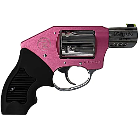 Charter Arms 53812 Off Duty Coyote 380 ACP 5rd 2 Stainless Ported Barrel, High Polished Cylinder, Pink Aluminum Frame, Black Finger Grooved Rubber Grip, Concealed Hammer
