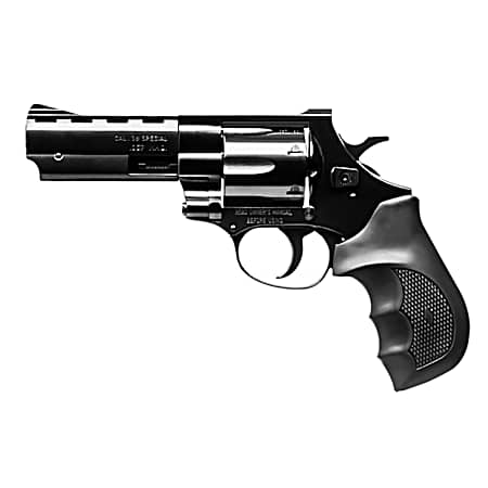 Weihrauch Guns 770123 Windicator  38 Special 6rd 4 Blued Steel Barrel & Cylinder, Compact Blued Steel Frame w/Exposed Hammer, Ramp Front/Fixed Rear Sights, Finger Grooved Black Rubber Grip