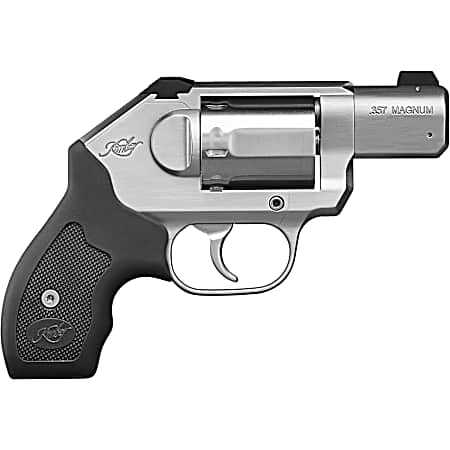 Kimber Mfg, Inc 3400004CA K6S *CA Compliant DAO 357 Mag 6 Shot 2 Brushed Stainless Steel Barrel & Cylinder, Brushed Stainless Steel Frame, Black Hogue Rubber Grip, Concealed Hammer