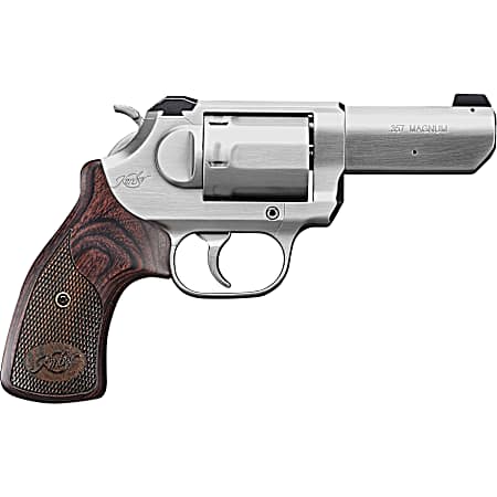 Kimber Mfg, Inc 3400016CA K6S *CA Compliant DA/SA 357 Mag 6 Shot 3 Brushed Stainless Steel Barrel & Cylinder, Brushed Stainless Stainless Steel Frame, Diamond Checkering Grip, Exposed Hammer