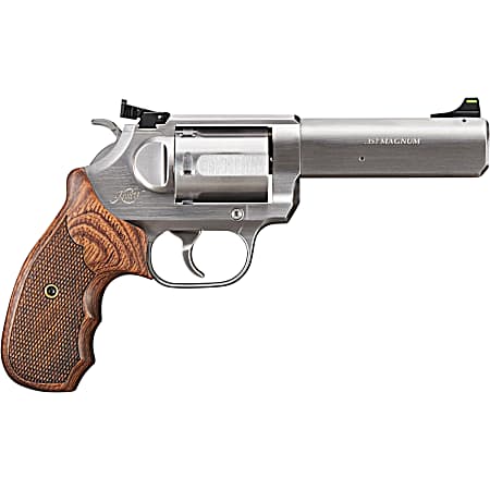 Kimber Mfg, Inc 3400032CA K6S Target GFO *CA Compliant DA/SA 357 Mag 6rd 4 Brushed Stainless Steel Barrel & Cylinder, Brushed Stainless Stainless Steel Frame, Diamond Checkering Grip, Exposed Hammer