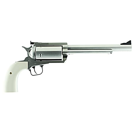 Magnum Research BFR45707B BFR Long Cylinder Extra Large 45-70 Gov 5 Shot 7.50 Brushed Stainless Steel Barrel, Cylinder & Frame, Bisley White Laminate Grip, Exposed Hammer
