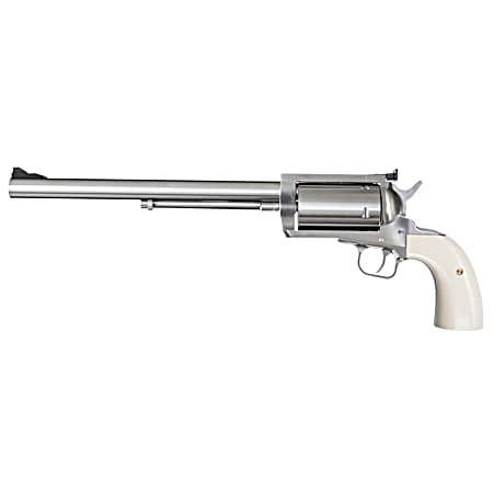 Magnum Research BFR500SW10B BFR Long Cylinder Extra Large 500 S&W Mag 5 Shot 10 Brushed Stainless Steel Barrel, Cylinder & Frame, Bisley White Laminate Grip, Exposed Hammer
