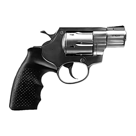 Rock Island 3520S AL3.1  Medium Frame 357 Mag 6 Shot, 2 Stainless Full Shroud Barrel, Cylinder & Frame, Black Finger Grooved Rubber Grip, Transfer Bar Safety, Exposed Hammer