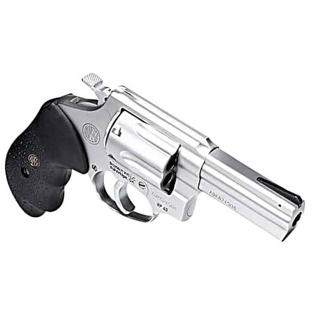 Rossi 2RM649 RM64  357 Mag 6 Shot 4 Matte Stainless Steel Barrel, Cylinder & Frame Textured Black Rubber Grip