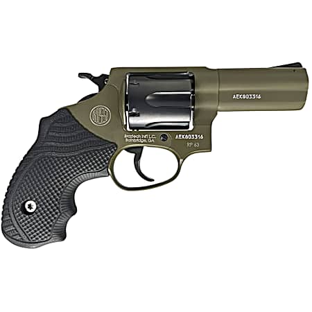 Rossi 2-RP631F-LOK RP63  Small Frame 357 Mag/38 Special +P 6rd 3 Sniper Green Cerakote Stainless Steel Barrel, Satin Stainless Cylinder, Sniper Green Cerakote Stainless Steel Frame, Black LOK Grip