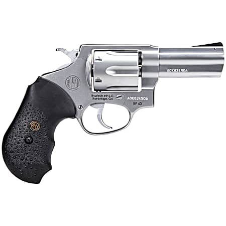 Rossi 2RP639 RP63  Small Frame 357 Mag 6 Shot, 3 Satin Stainless Steel Barrel, Cylinder & Frame, Black Textured Rubber Grip, Hammer Block Safety, Exposed Hammer