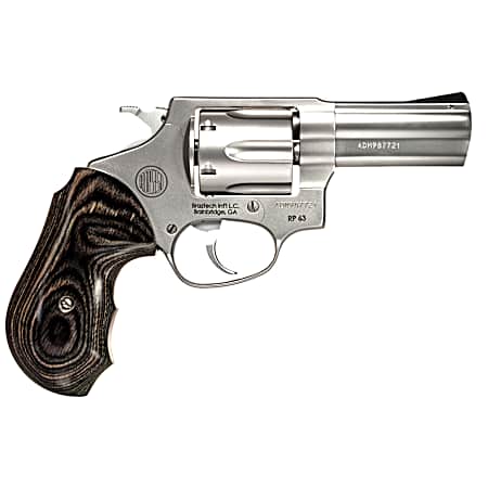 Rossi 2-RP639WD1 RP63  Small Frame 357 Mag 6rd 3 Stainless Steel Barrel, Cylinder & Frame Black/Gray Laminate Grip, Hammer Block Safety, Exposed Hammer