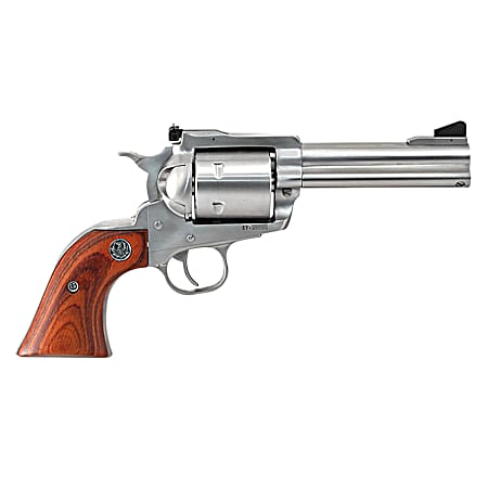 Ruger 0814 Super Blackhawk  Large Frame 44 Rem Mag/44 Special 6rd 4.63 Satin Stainless Steel Barrel, Cylinder & Frame, Hardwood Grip, Transfer Bar Safety, Exposed Hammer