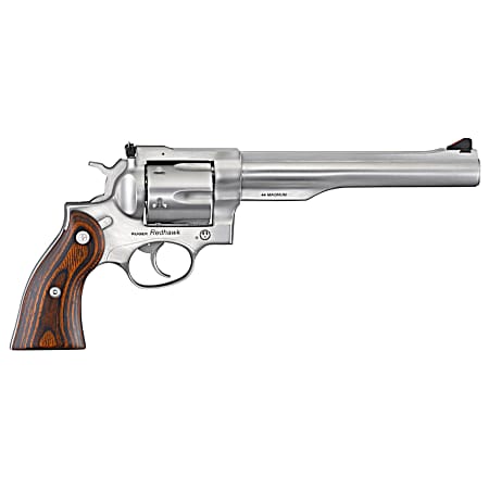 Ruger 5041 Redhawk  Large Frame 44 Special/44 Rem Mag 6rd, 7.50 Satin Stainless Steel Barrel, Dual Chambered Satin Stainless Cylinder & Frame, Hardwood Grip