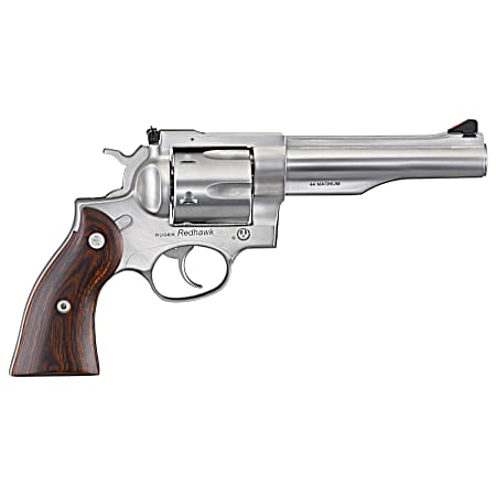 Ruger 5043 Redhawk  44 Special/44 Rem Mag 6rd, 5.50 Satin Stainless Steel Barrel, Dual Chambered Satin Stainless Cylinder & Frame, Hardwood Grip