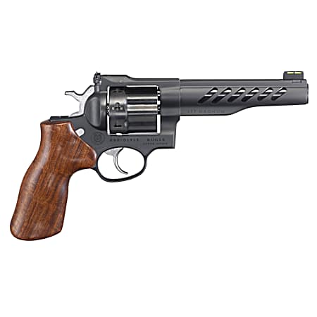 Ruger 5065 Super GP100  357 Mag/38 Special 8rd 5.50 Matte Black PVD Half-Lug Ported Barrel, Matte Black PVD Cylinder, Matte Black PVD Stainless Steel Frame, Hogue, Hardwood Grip