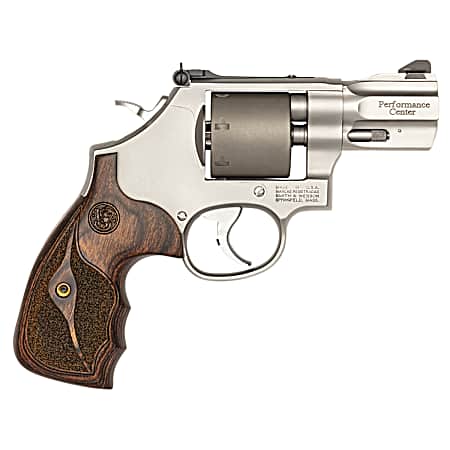 Smith & Wesson 10227 Performance Center Model 986 9mm Luger 7rd 2.50 Stainless Steel Barrel with Recessed Crown, Unfluted Cylinder, Stainless Steel Frame with Custom Wood Grip Includes Moon Clips