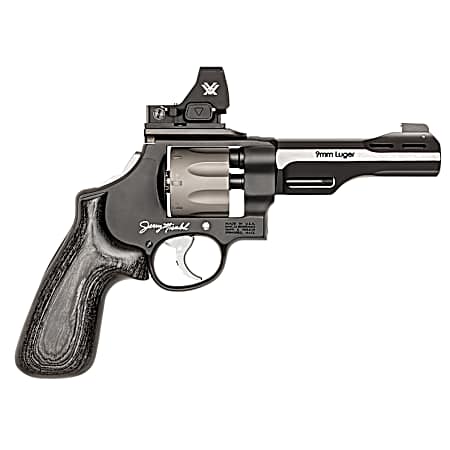 Smith & Wesson 14045 PC Model 327 w/Optic N-Frame 9mm Luger 8 Shot 5 Black/SS Ported Barrel, Black Scandium Alloy Frame, JM Signature Black Laminate Grip, Vortex CompDot, C.O.R.E Optic System