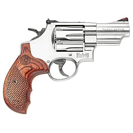 Smith & Wesson 150715 Model 629 Deluxe 44 Rem Mag or 44 S&W Spl Stainless Steel 3 Barrel & 6rd Cylinder, Satin Stainless Steel N-Frame,   Textured Wood Grip