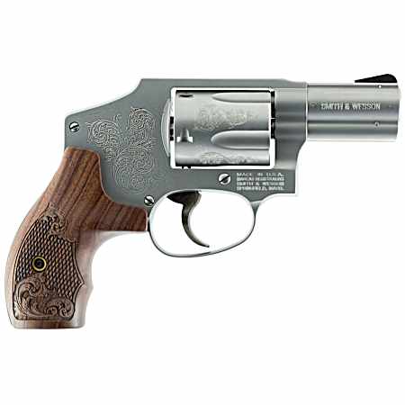 Smith & Wesson 150784 Model 640 *CA Compliant 357 Mag  2.13 Stainless Engraved Barrel , 5rd Stainless Engraved Cylinder, Matte Silver Stainless Steel Engraved J Frame , Wood Engraved Grip