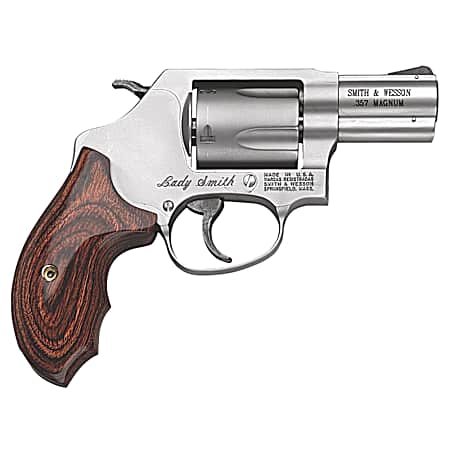 Smith & Wesson 162414 Model 60 Ladysmith *CA Compliant J-Frame 357 Mag/38 Special +P 5 Shot 2.12 Satin Stainless Steel Barrel, Satin Cylinder, Satin Stainless Steel Frame, Wood Grip, Exposed Hammer