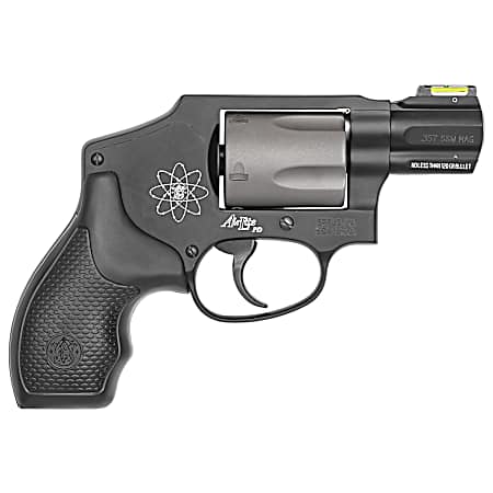 Smith & Wesson 163062 Model 340 Personal Defense 357 Mag Or 38 S&W Spl +P 1.88 Black Stainless Steel Barrel, 5rd Titanium Cylinder , Black Scandium Alloy J-Frame , HiViz Fiber Optic Green Front Sight