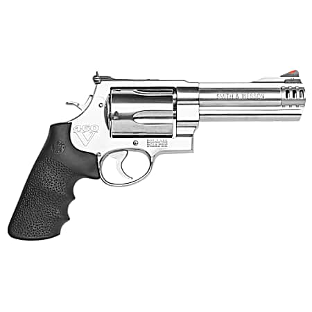Smith & Wesson 163465 Model 460 XVR 460 S&W Mag 5 Stainless Steel Barrel & 5rd Cylinder, Satin  Stainless Steel X-Frame, Includes Two Rear Sights & Two Muzzle Brakes