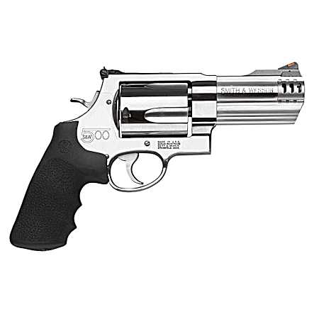 Smith & Wesson 163504 Model 500  X-Frame 500 S&W Mag Stainless      Steel 4 Compensated Barrel & 5rd Cylinder, Satin Stainless Steel   X-Frame, Includes Two Muzzle Brakes & Internal Lock