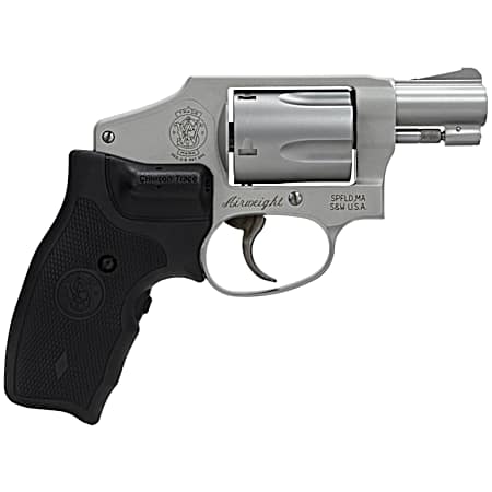 Smith & Wesson 163811 Model 642 Airweight 38 Special + P 5 Shot 1.88 Stainless Steel Barrel/Cylinder, Matte Silver Aluminum Alloy J-Frame, Includes Crimson Trace LG-305 Lasergrip