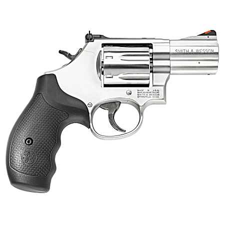 Smith & Wesson 164192 Model 686 Plus 357 Mag or 38 S&W Spl +P  Stainless Steel 2.50 Barrel, 7 Shot, Satin Stainless Steel L-Frame, Red Ramp Front/Adjustable White Outline Rear Sights, Internal Lock
