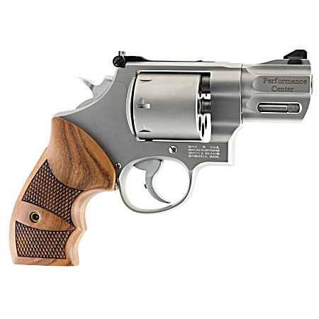 Smith & Wesson 170133 Performance Center Model 627 38 S&W Spl +P, 357 Mag 8rd 2.63 Stainless Steel Barrel & Cylinder Matte Silver Stainless Steel Frame with Wood Grip
