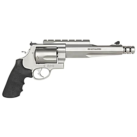 Smith & Wesson 170299 Model 500 Performance Center  500 S&W Mag Stainless Steel 7.50 Barrel With Muzzle Brake & 5rd   Cylinder, Matte Stainless Steel X-Frame, Chromed Hammer & Trigger With Stop