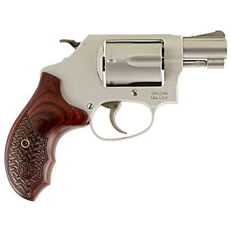 Smith & Wesson 170349 Model 637 Performance Center Enhanced Action 38 S&W Spl +P 5 Shot 1.88 Stainless Steel Barrel/Cylinder, Matte Silver Aluminum Alloy J-Frame, Custom Wood Grip, Internal Lock