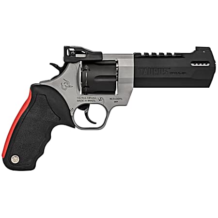 Taurus 2440055RH Raging Hunter  44 Rem Mag 6rd 5.12 Matte Black Oxide Cylinder & Barrel Matte Stainless Steel Frame Black Rubber with Integrated Red Cushion Insert  Grip