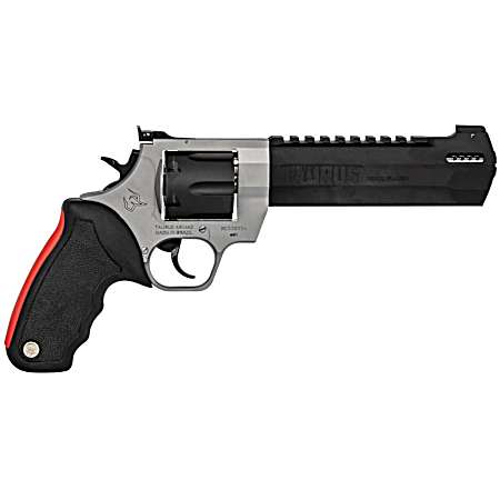 Taurus 2440065RH Raging Hunter  44 Rem Mag 6rd 6.75 Matte Black Oxide Cylinder & Barrel Matte Stainless Steel Frame Black Rubber with Integrated Red Cushion Insert Grip