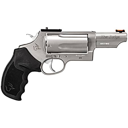 Taurus 24410P39MAG Judge T.O.R.O Magnum Compact Frame 45 Colt (Long Colt)/410 Gauge 5rd 3 Matte Stainless Steel Barrel, Cylinder & Frame, Black Rubber Grip, Transfer Bar Safety, Exposed Hammer