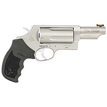 Taurus 24410P39T Judge T.O.R.O. Compact Frame 45 Colt (Long Colt)/410 Gauge 5rd 3 Matte Stainless Steel Barrel, Cylinder & Frame, Black Rubber Grip, Transfer Bar Safety, Exposed Hammer, Optics Ready