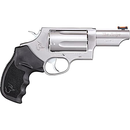 Taurus 2-441039T Judge  Compact 45 Colt (Long Colt)/410 Bore 5rd Shot 3 Matte Stainless Steel Barrel, Cylinder & Frame, Black Ribber Grip, Transfer Bar Safety, Exposed Hammer