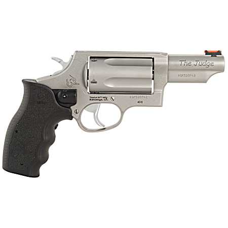 Taurus 2-441039TVL Judge w/Laser Compact 45 Colt (Long Colt)/410 Bore 2.50 Chamber 5rd 3 Stainless Steel Barrel, Cylinder & Stainless Steel Frame, Viridian Laser, Transfer Bar Safety