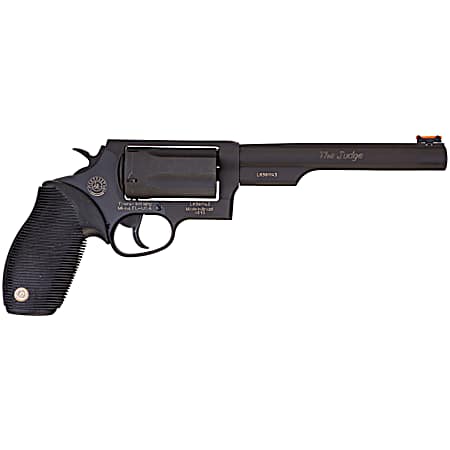 Taurus 2-441061T Judge  Compact 45 Colt (Long Colt) 410 Bore 5 Shot 6.50 Matte Black Oxide Alloy Steel Barrel, Cylinder & Frame, Black Rubber Grip, Transfer Bar Safety, Exposed Hammer